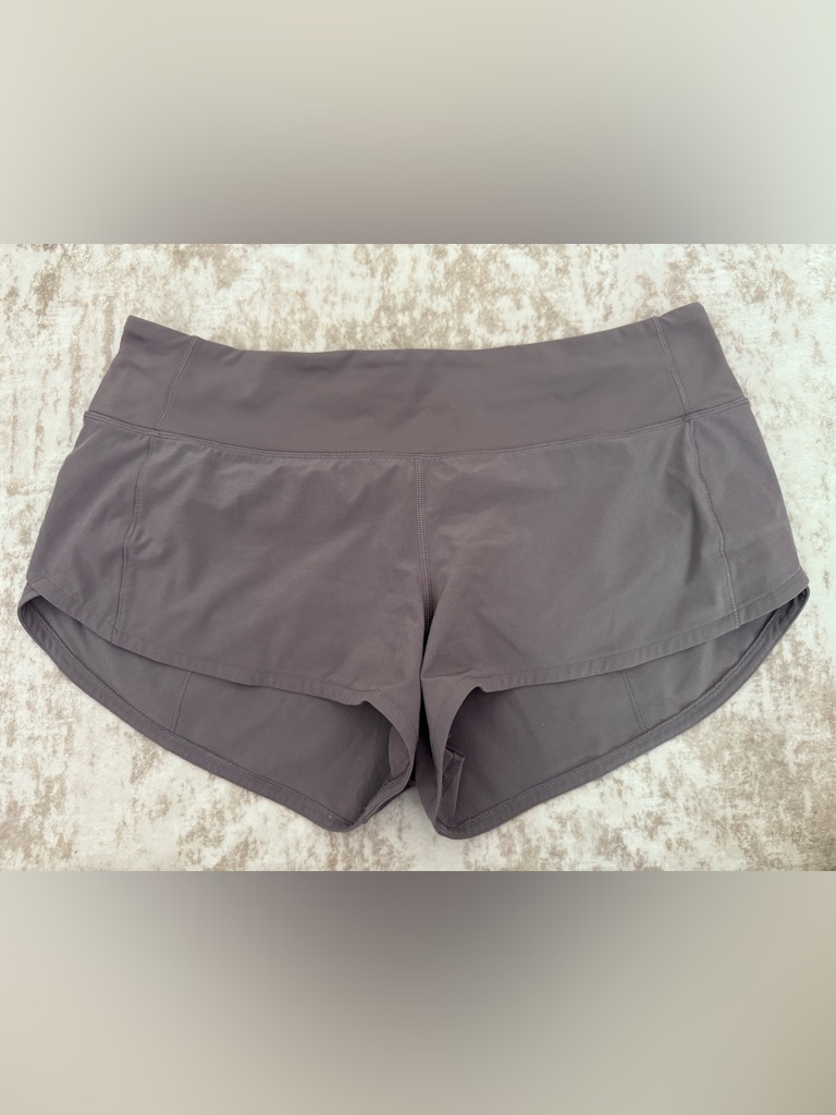 Lululemon Speed Up Shorts Low Rise 2.5” Gray Purple Size 6